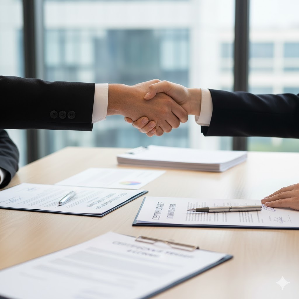 Buying a shelf company process with secure ownership transfer.