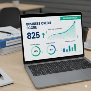 Shelf corporation credit score improvement timeline showing business credit growth